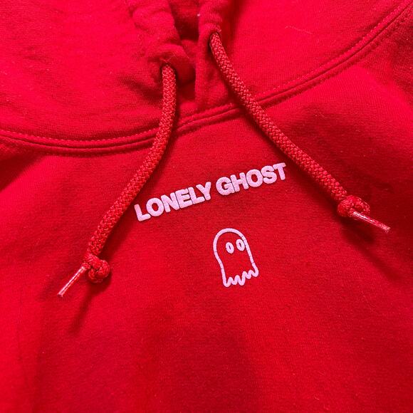 Lonely Ghost Red Hoodie “Text Me When You Get Home” Large Internet-Core - Picture 3 of 7